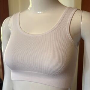 NWT cest moi size small bamboo Women's White Ribbed bra